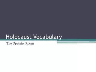 Holocaust Vocabulary