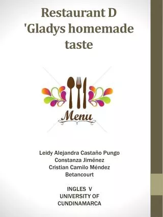 Restaurant D 'Gladys homemade taste