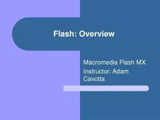 Flash: Overview