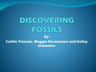 DISCOVERING FOSSILS
