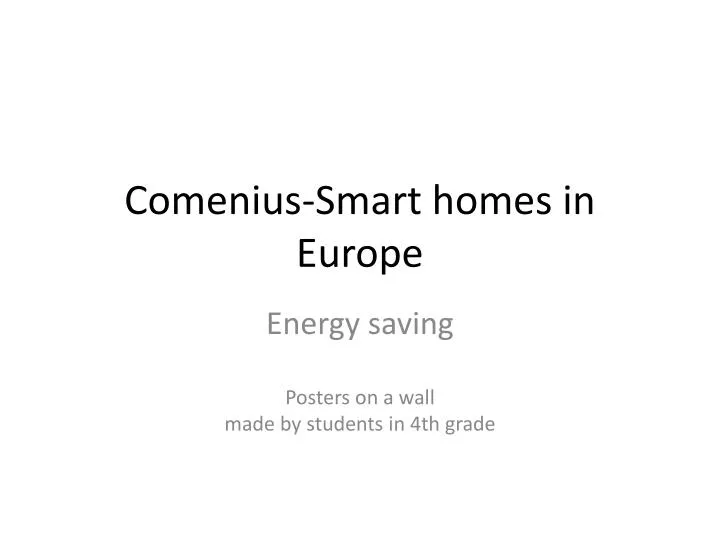 comenius smart homes in europe