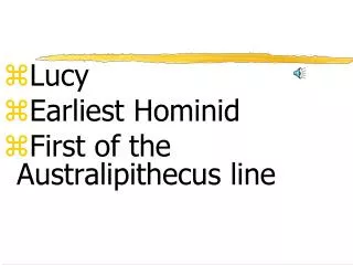 Lucy Earliest Hominid First of the Australipithecus line