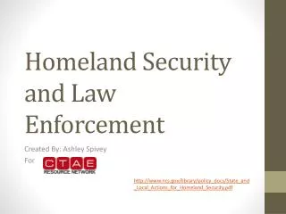 Homeland Security and Law Enforcement