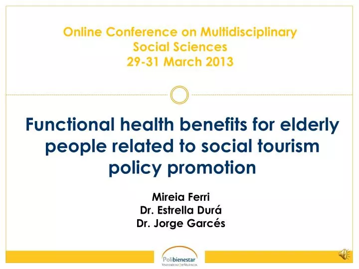 functional health benefits for elderly people related to social tourism policy promotion
