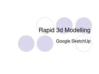 Rapid 3d Modelling