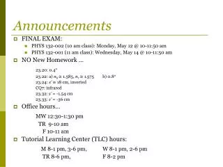 Announcements