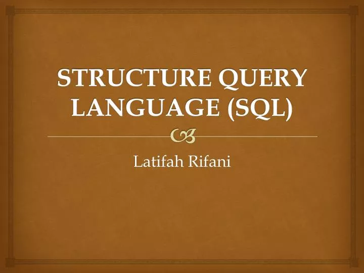 structure query language sql
