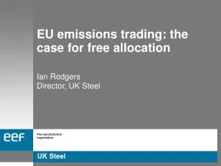EU emissions trading: the case for free allocation
