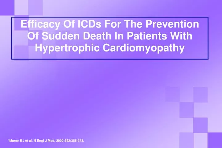 efficacy of icds for the prevention of sudden death in patients with hypertrophic cardiomyopathy