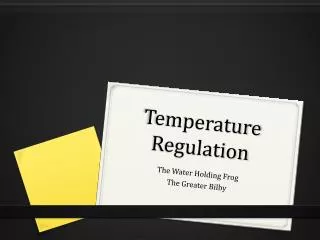 Temperature Regulation