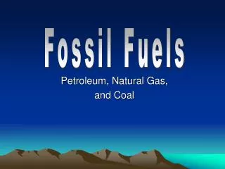 Petroleum, Natural Gas, and Coal