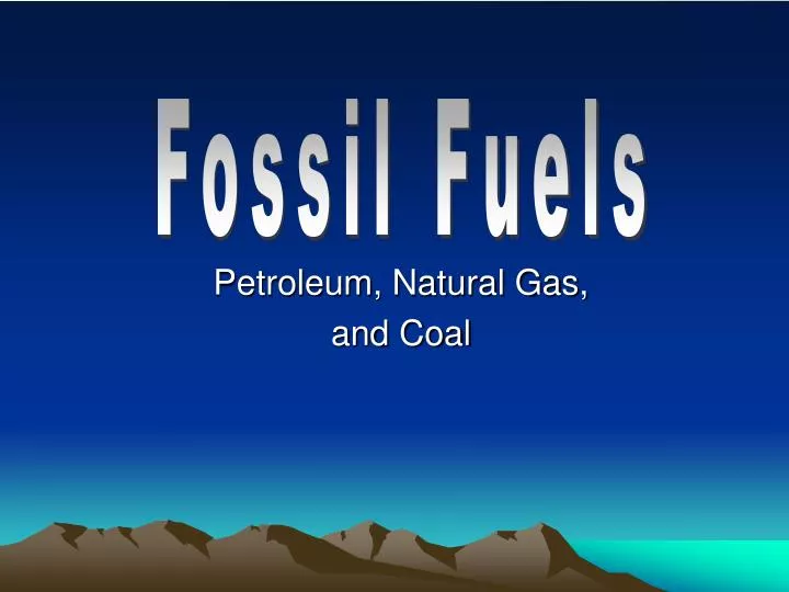 petroleum natural gas and coal