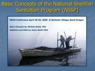 Basic Concepts of the National Shellfish Sanitation Program (NSSP)