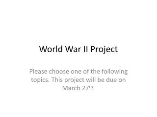 World War II Project