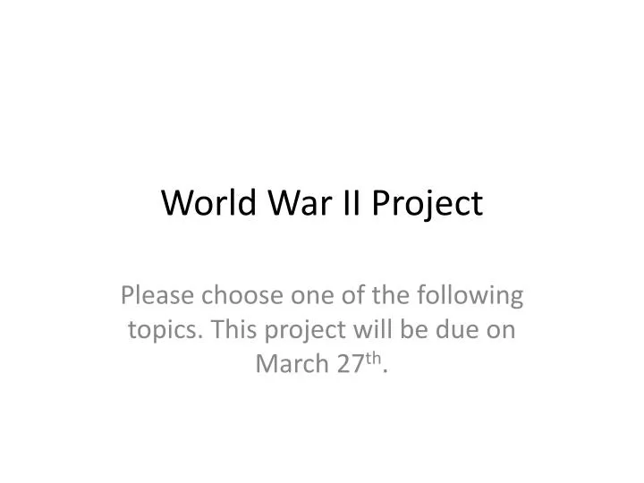 world war ii project