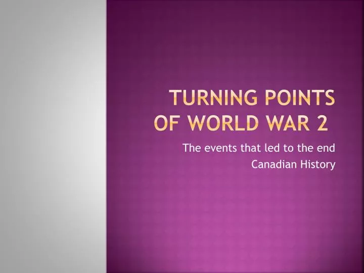 turning points of world war 2