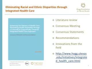 Eliminating Racial and Ethnic Disparities through Integrated Health Care