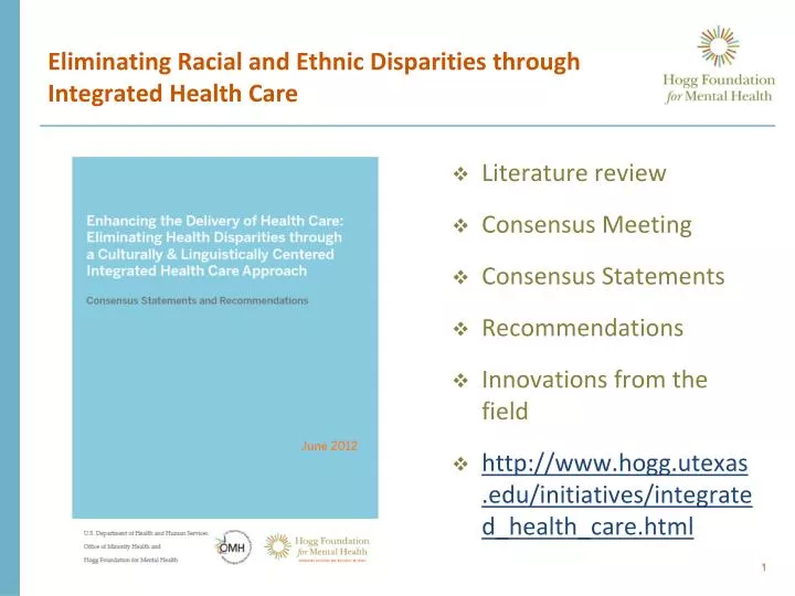 eliminating racial and ethnic disparities through integrated health care