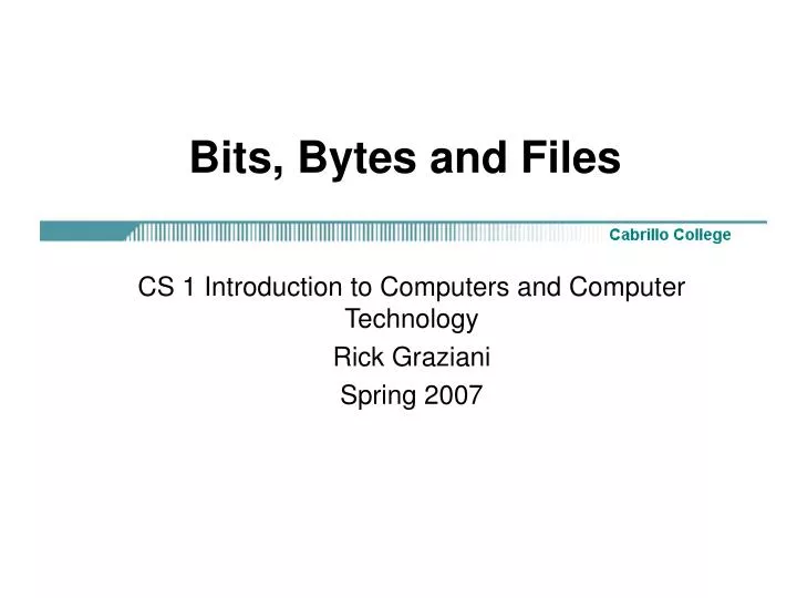 bits bytes and files