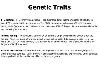 Genetic Traits