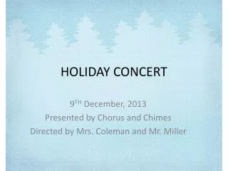 HOLIDAY CONCERT