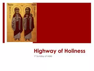 Highway of Holiness