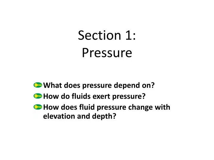 section 1 pressure