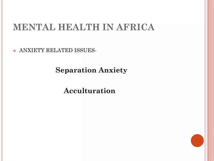 mental health in africa