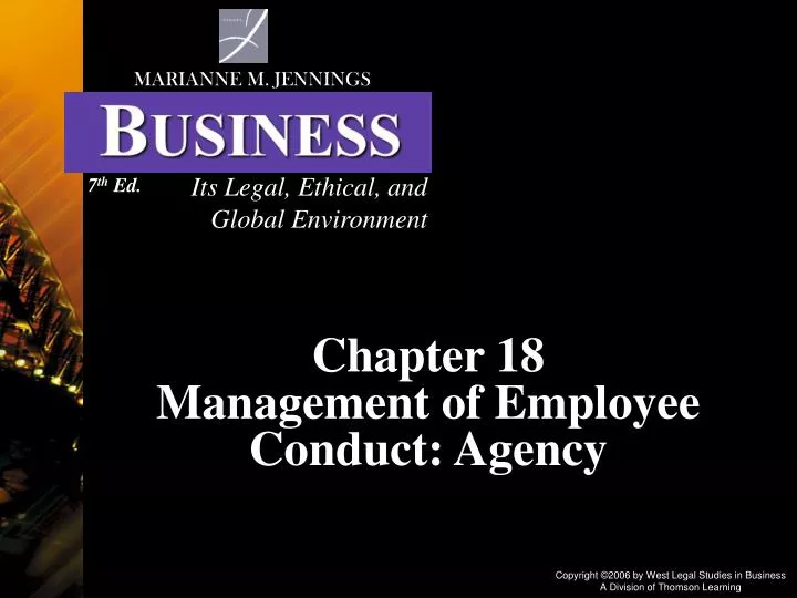 chapter 18 management of employee conduct agency