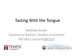 Tasting With the Tongue