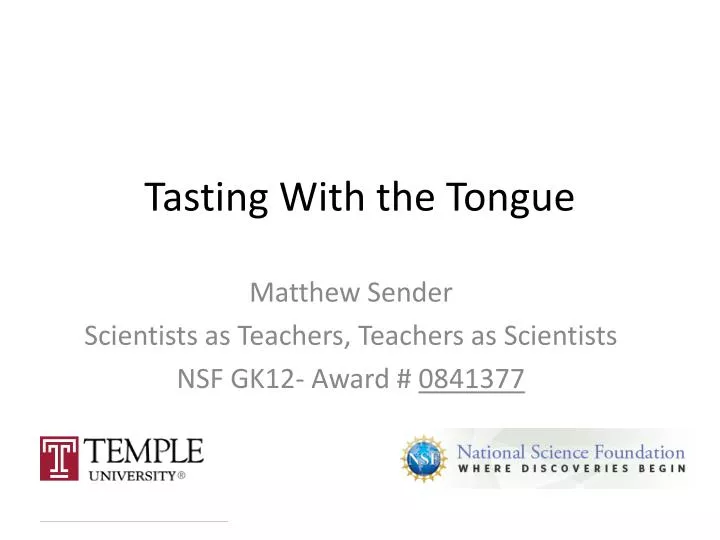 tasting with the tongue