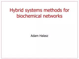 Hybrid systems methods for biochemical networks