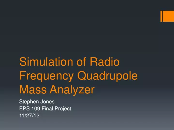 simulation of radio frequency quadrupole mass analyzer