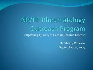 NP/FP Rheumatology Outreach Program