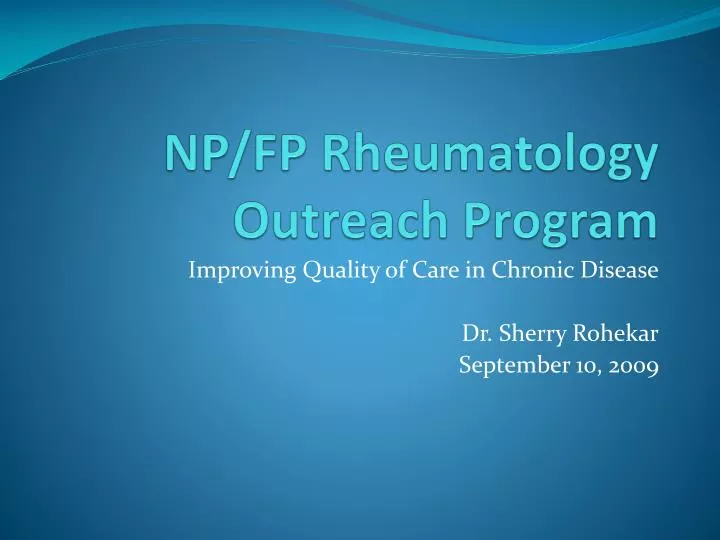 np fp rheumatology outreach program