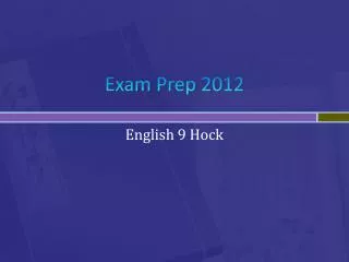 Exam Prep 2012
