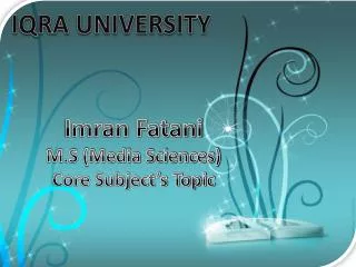 IQRA UNIVERSITY