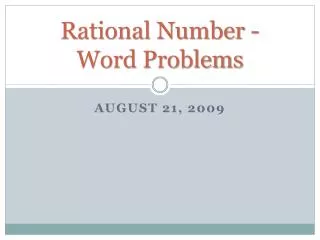 Rational Number - Word Problems