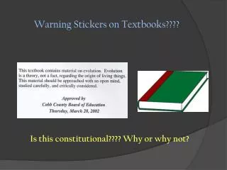 Warning Stickers on Textbooks????