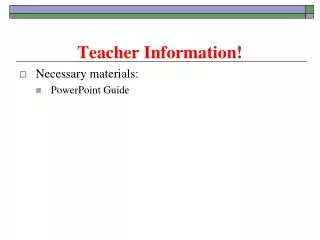 teacher information