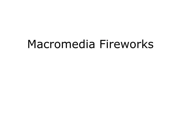 macromedia fireworks