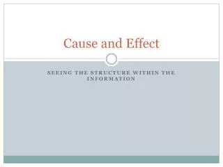 cause and effect