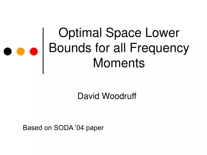 optimal space lower bounds for all frequency moments