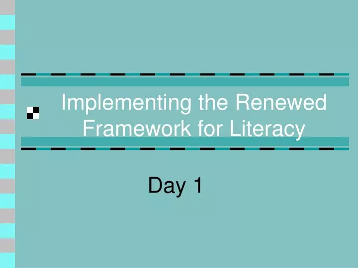 implementing the renewed framework for literacy