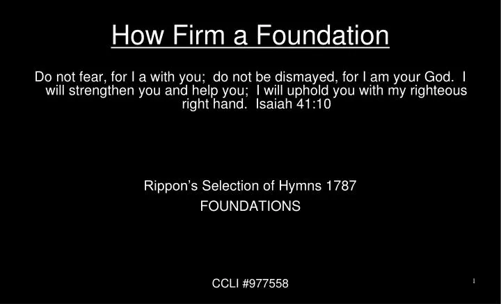 how firm a foundation