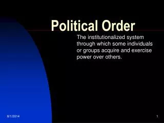 Political Order
