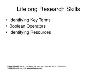 Lifelong Research Skills