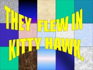 THEY FLEW IN KITTY HAWK.