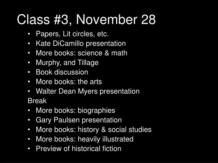 class 3 november 28