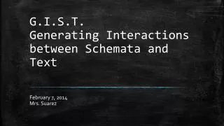 G.I.S.T. Generating Interactions between Schemata and Text